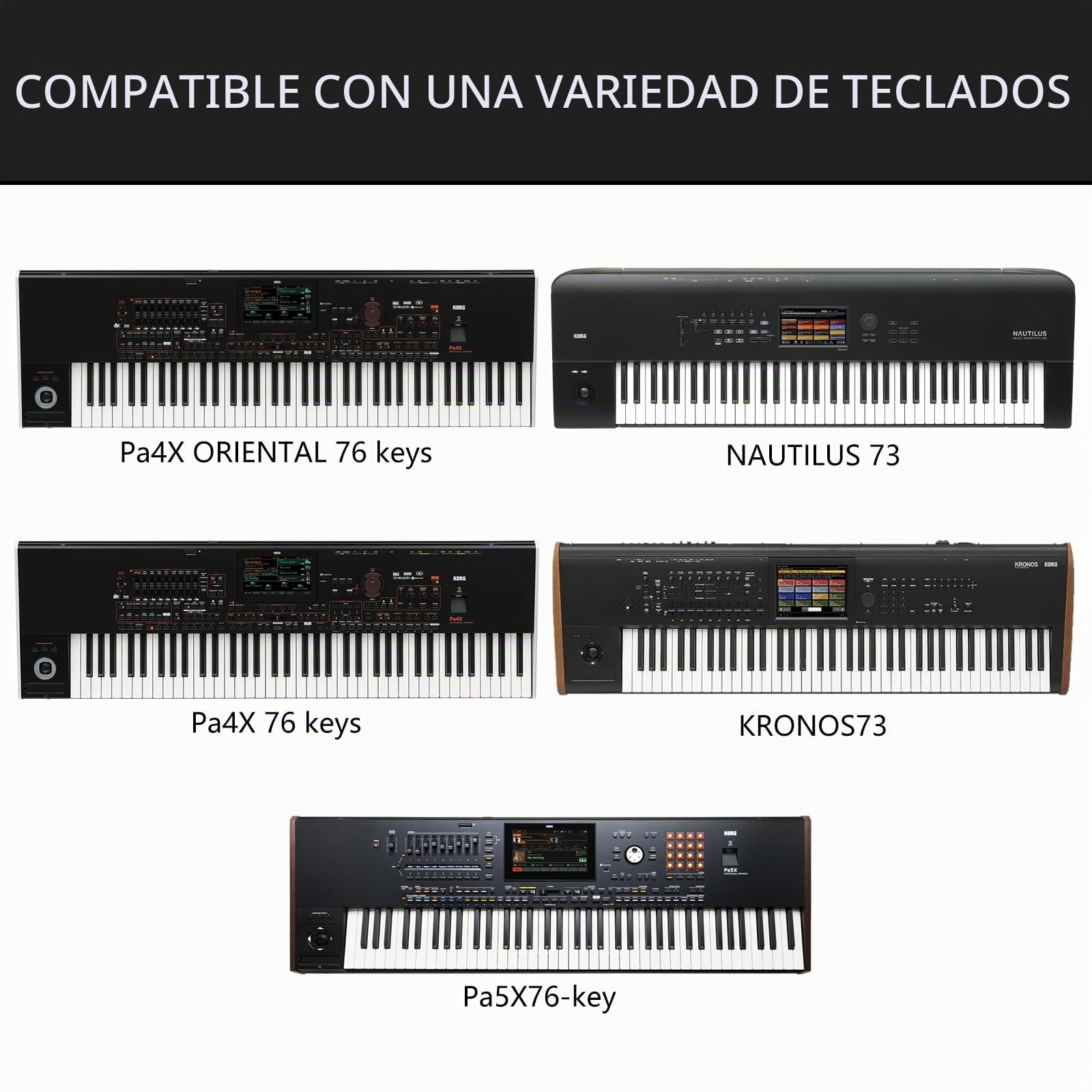 Musiin Funda para teclado de piano de 88 teclas, compatible con Yamaha PSR-EW425, Genos 2, Roland V-COMBO VR-730, elástica, a prueba de polvo, protección diaria contra el polvo y el pelo de mascotas