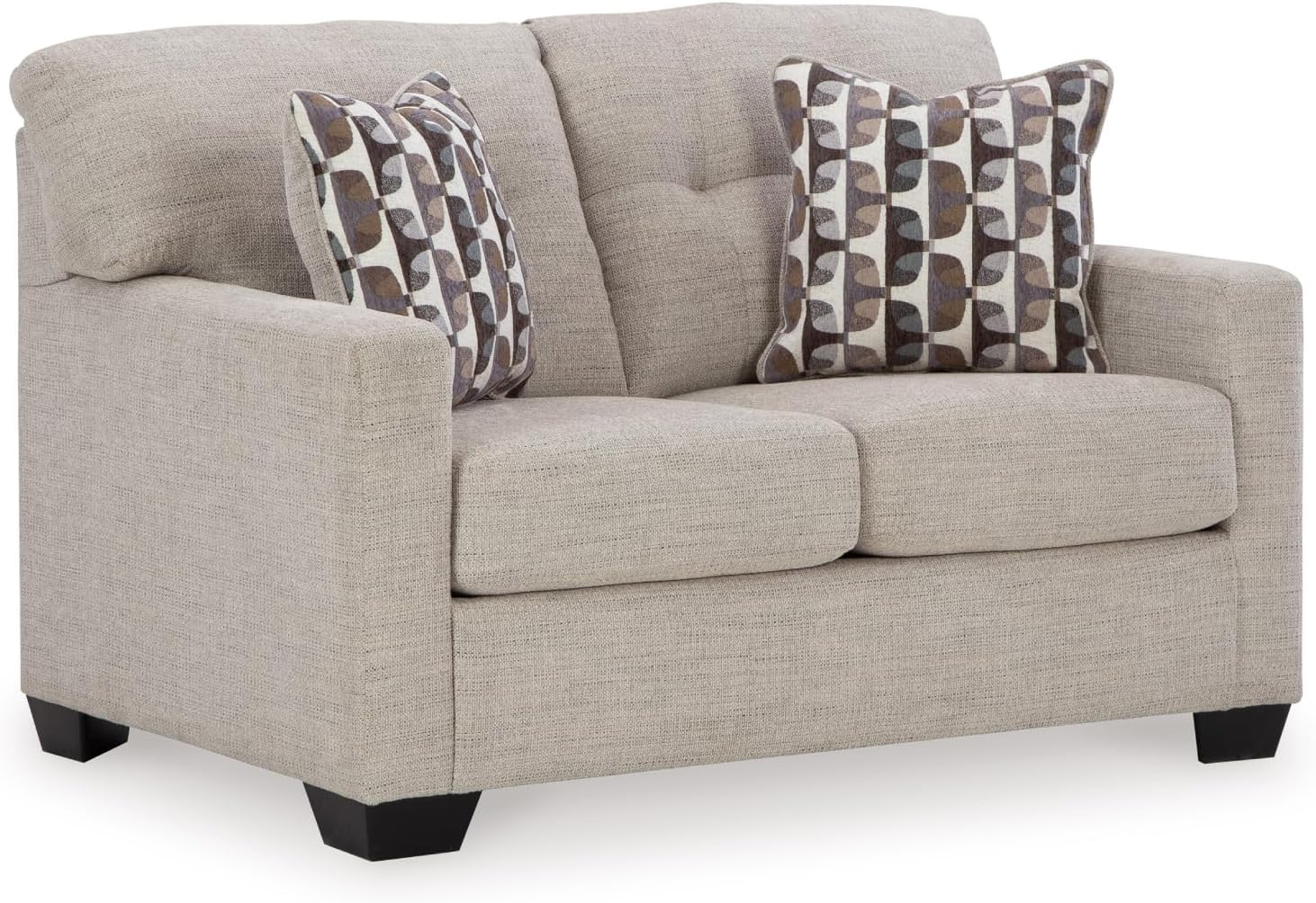 Signature Design by Ashley Mahoney Contemporary Tufted Loveseat, Beige