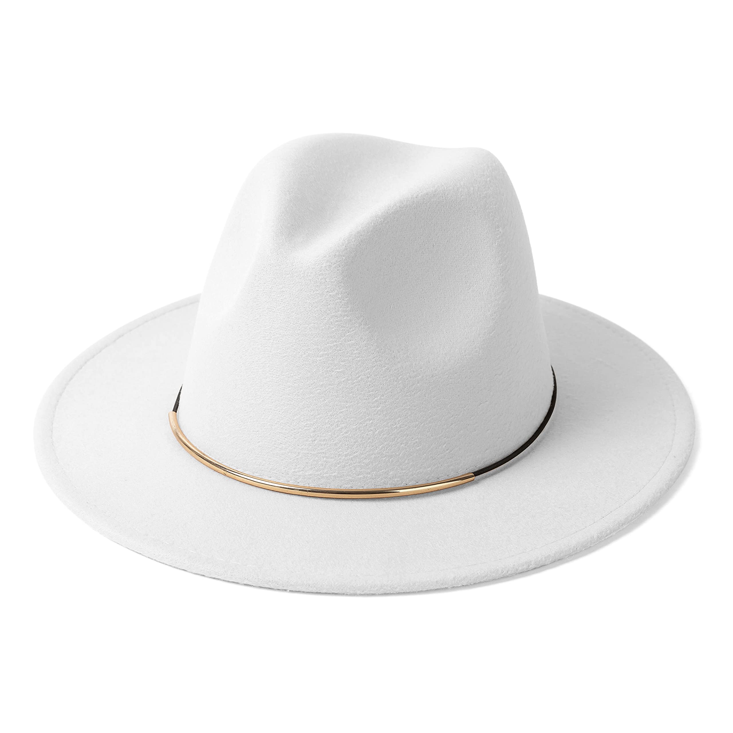 HUDANHUWEI Womens Fedora Hats with Belt Buckle Wide Brim Panama Fedora Cap