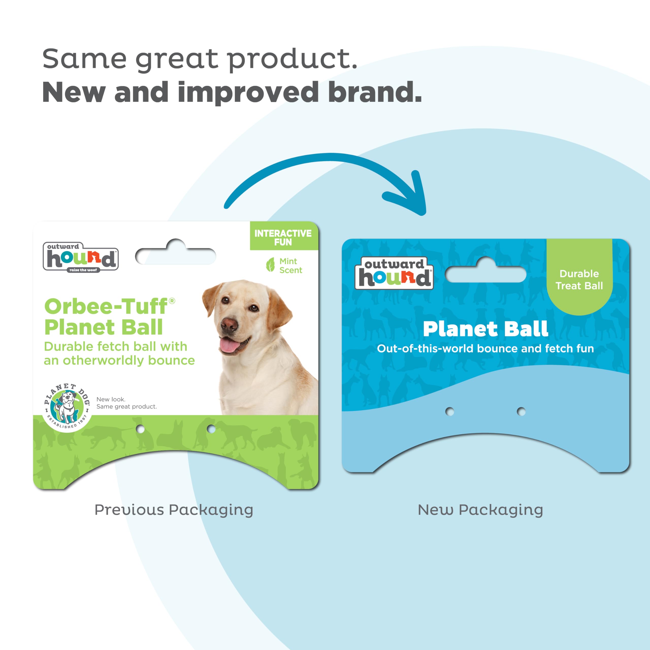 Planet Dog Orbee-Tuff Planet - Snackball für Hunde - Hundespielzeug - Blau/Grün - Groß