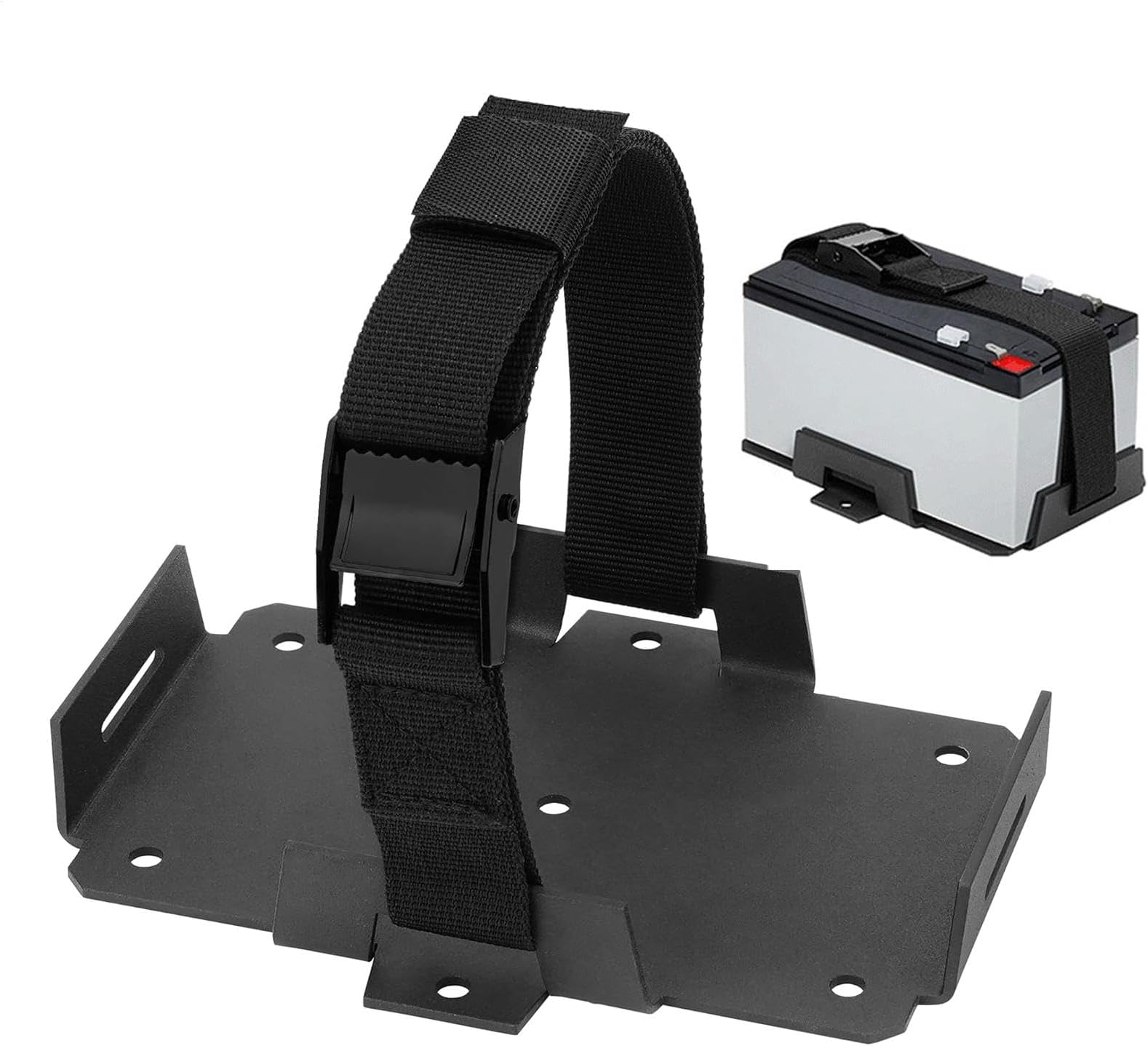 Small Battery Tray, Voltage Small Battery Tray | Adjustable Battery Storage Holder Box, Compact Car Replacement Voltage Tray for 12V-6V / 6AH 7AH 8AH 9AH 12AH 15AH Models