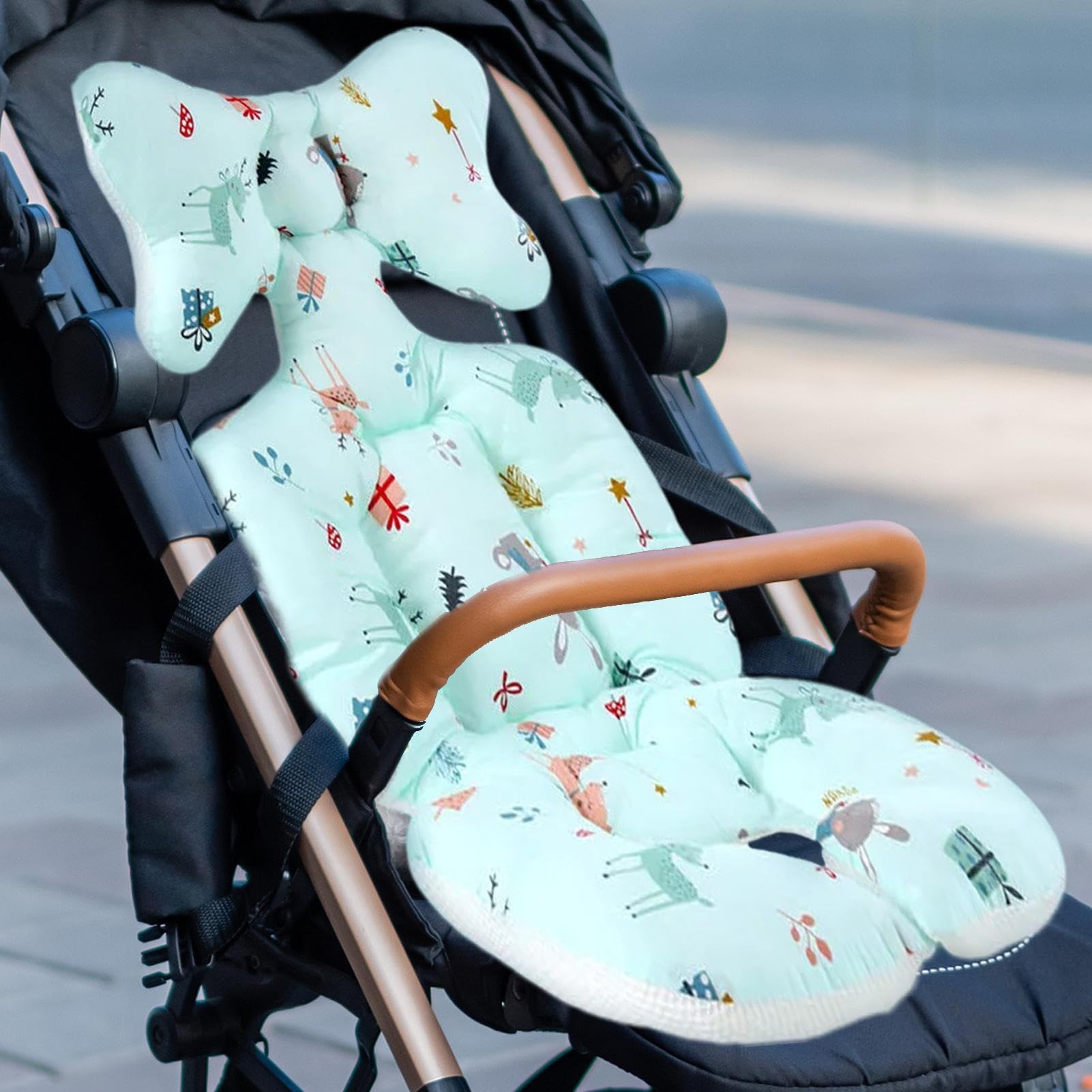 Inserto per seggiolino per passeggino, tappetino per poggiatesta e corpo per passeggino