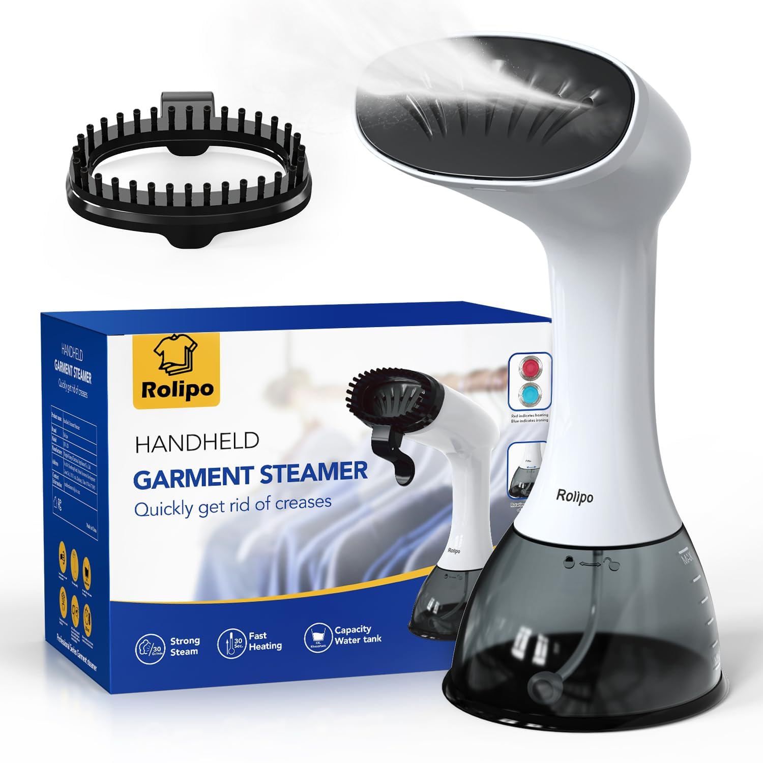 Steamer for Clothes 1350W, Clothes Steamer for Home, Office, Travel, Upgraded 400ML Large Capacity Water Tank, Wrinkle Remover