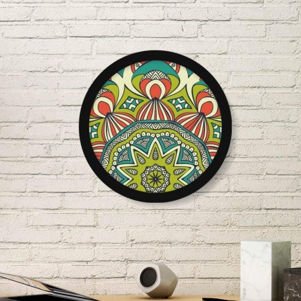 Motif répétition tissu vert art imprimé rond avec large cadre noir pour décoration
