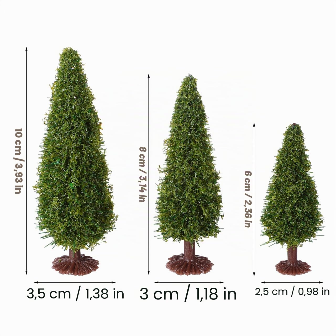 Healifty Lot de 15 arbres d'architecture miniatures verts pour modélisme ferroviaire