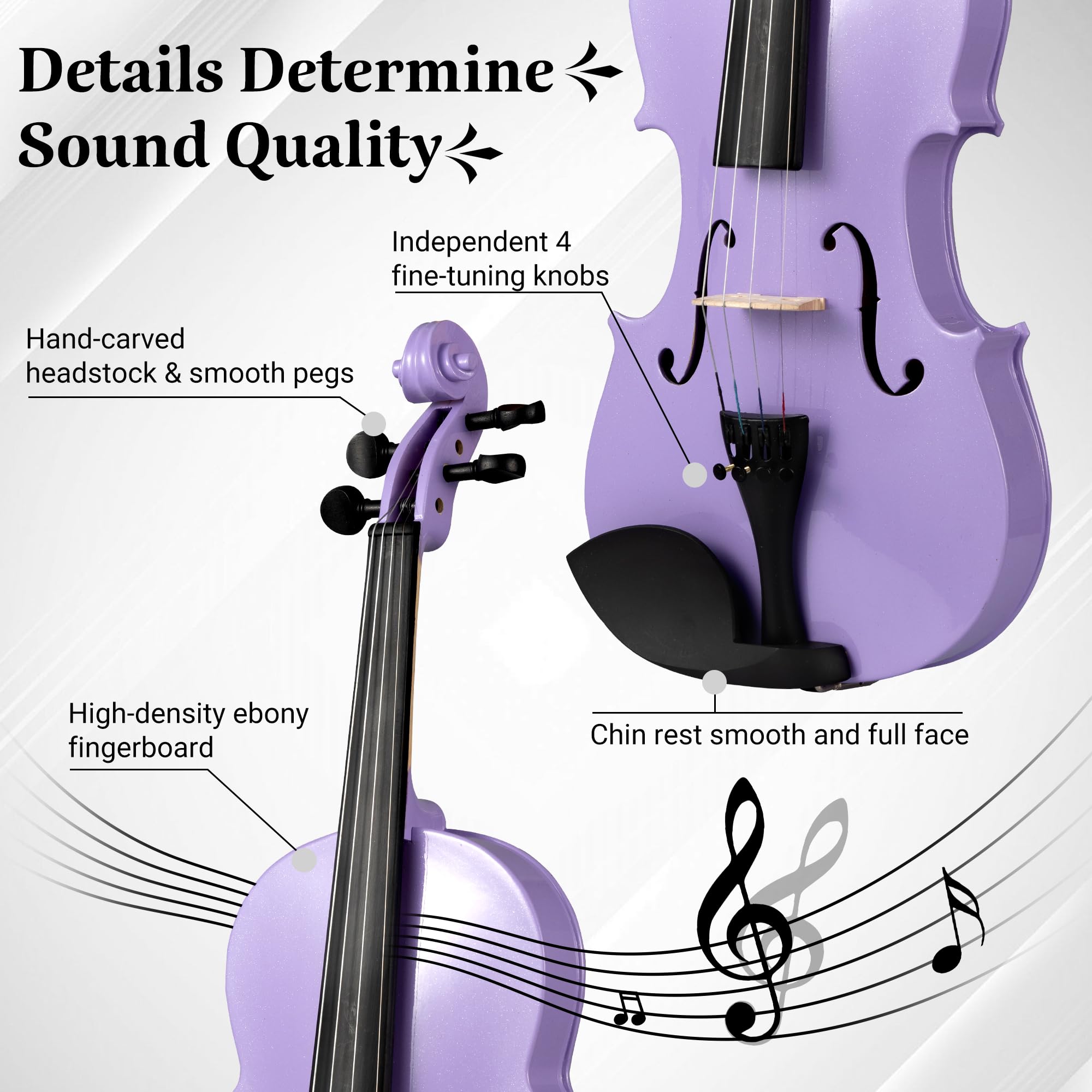 Amazon.co.jp: Djlin バイオリン 4/4 フルサイズ 初心者 大人用