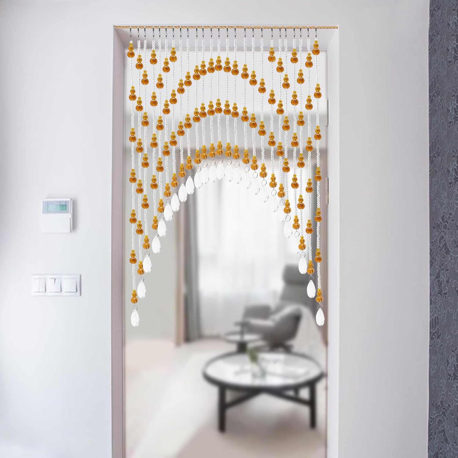 Crystal Glass Beaded Curtain Hanging Arched Crystal Door 60 String Hanging Door Glass Beaded Curtains Hanging Door Beads Curtain Room Bead Partition Curtain
