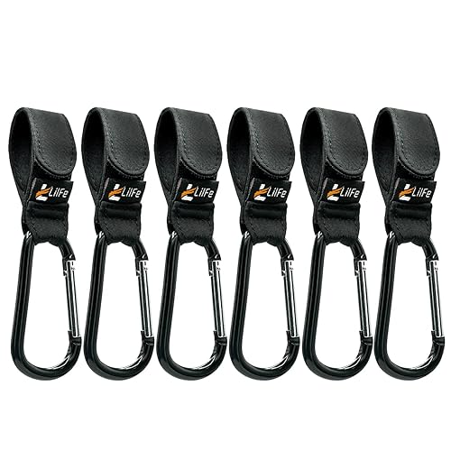 6 ganchos para cochecito de bebé para colgar Correas multiusos para cochecito con clips duraderos y elegantes para bolsas de pañales El gancho
