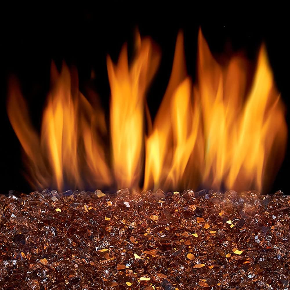 Duluth Forge 1/4 in. Premium Reflective Copper Fire Glass - 10 lb. Bag Fire Pit Glass 14RCOGM