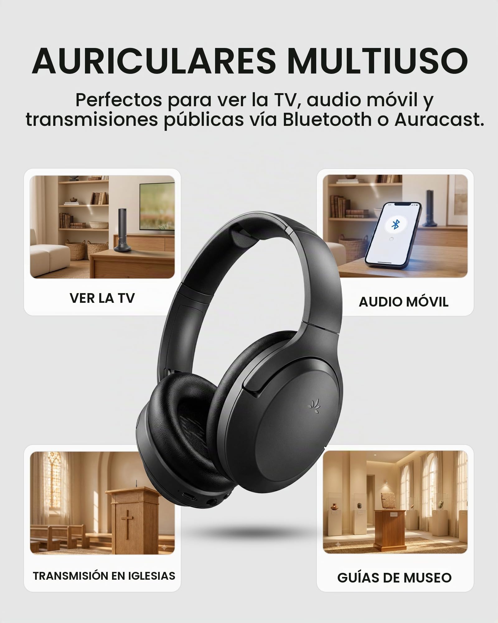 Avantree Opera Aura - Auriculares TV Auracast con HDMI ARC