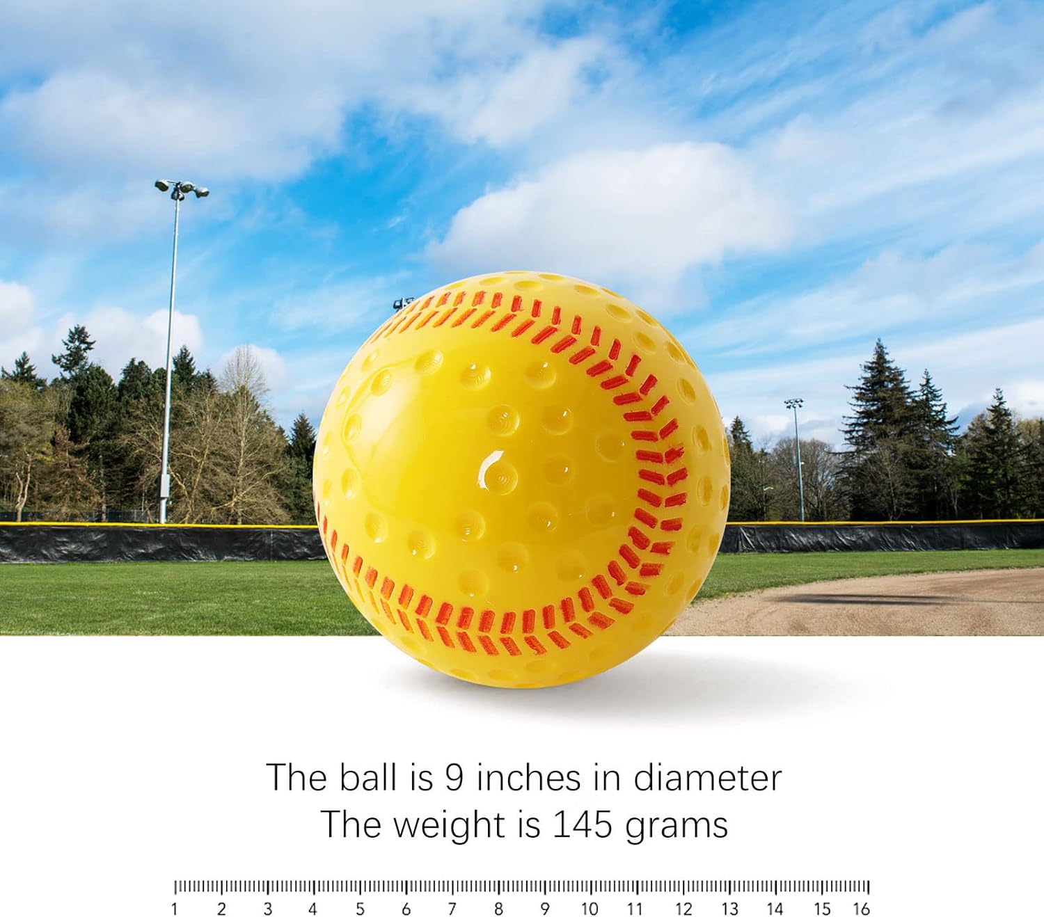 Baseballs 12 Pack Dimpled Baseballs, 9-Inch Pitching Machine Balls for Hand-Eye Coordination, Hitting and Fielding Practice