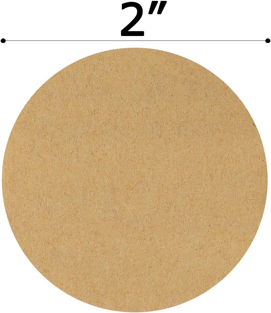 2" Natural Brown Kraft Stickers/Permanent Adhesive/ 500 Labels Per Roll