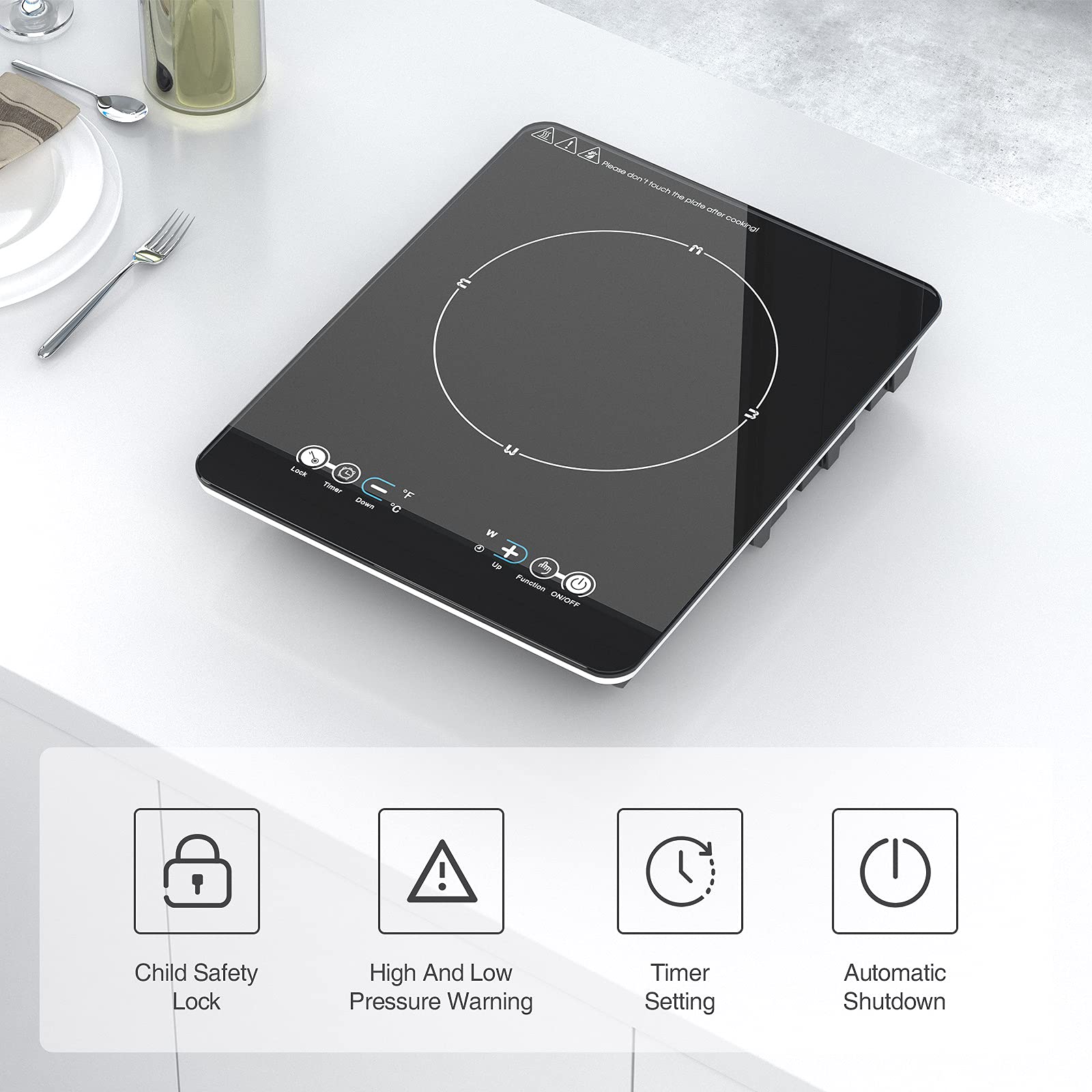 VBGK Portable Induction Cooktop, 2200W Induction Burner Electric