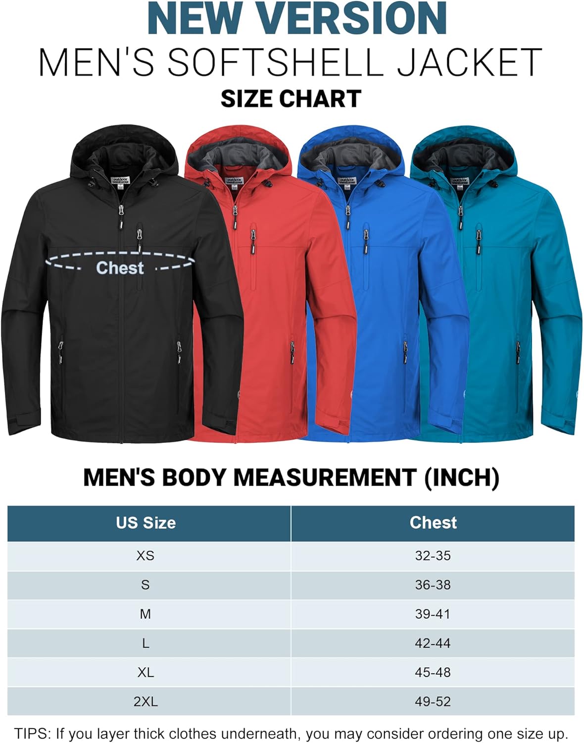 Miniatura 6 de Outdoor Ventures Chaqueta impermeable plegable para hombre, rompevientos ligera con capucha..