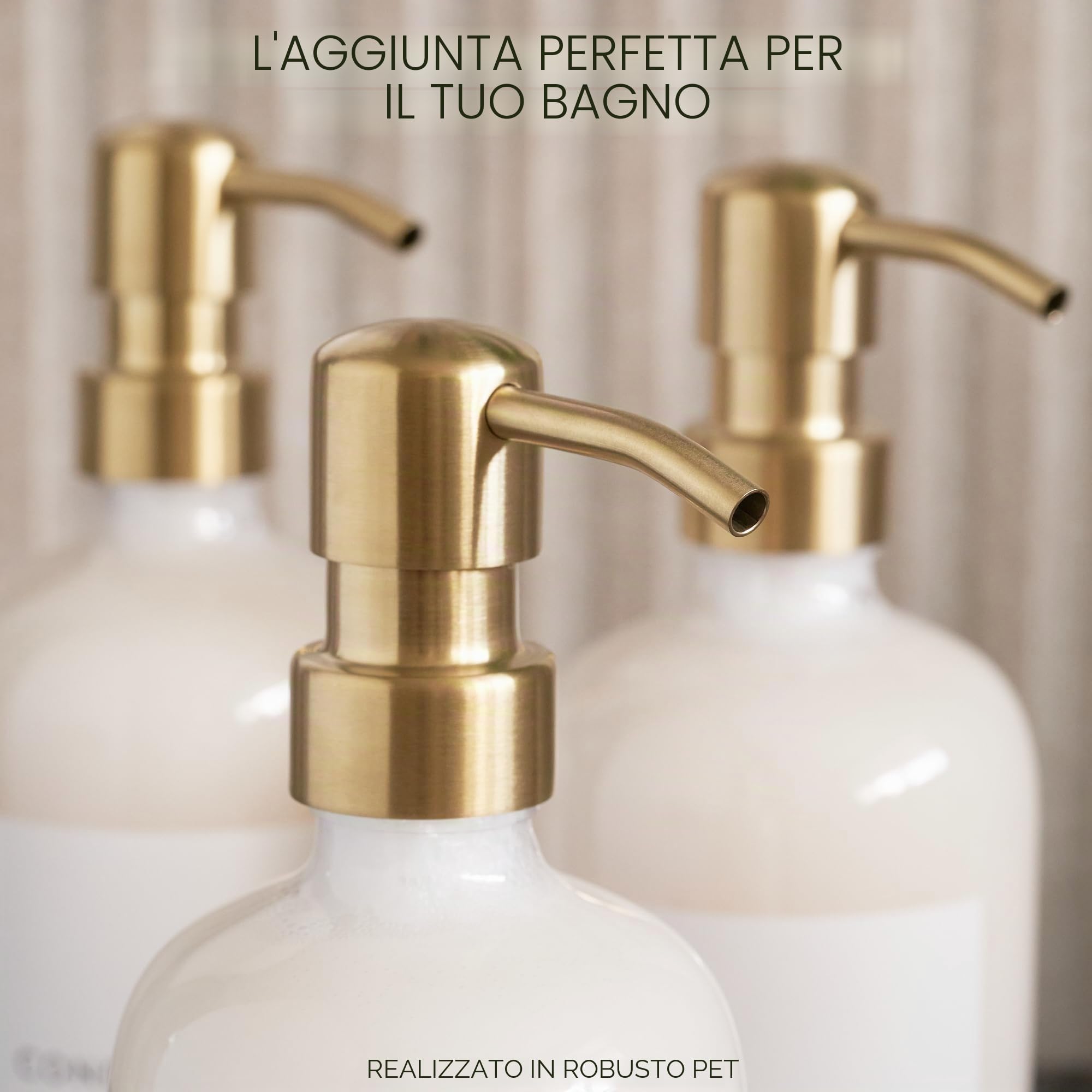Elegante dispenser per shampoo e balsamo, set da 3 – Moderne bottiglie di sapone da doccia con pompa ed etichette, dispenser per bagnoschiuma facile da riempire per un aggiornamento istantaneo della