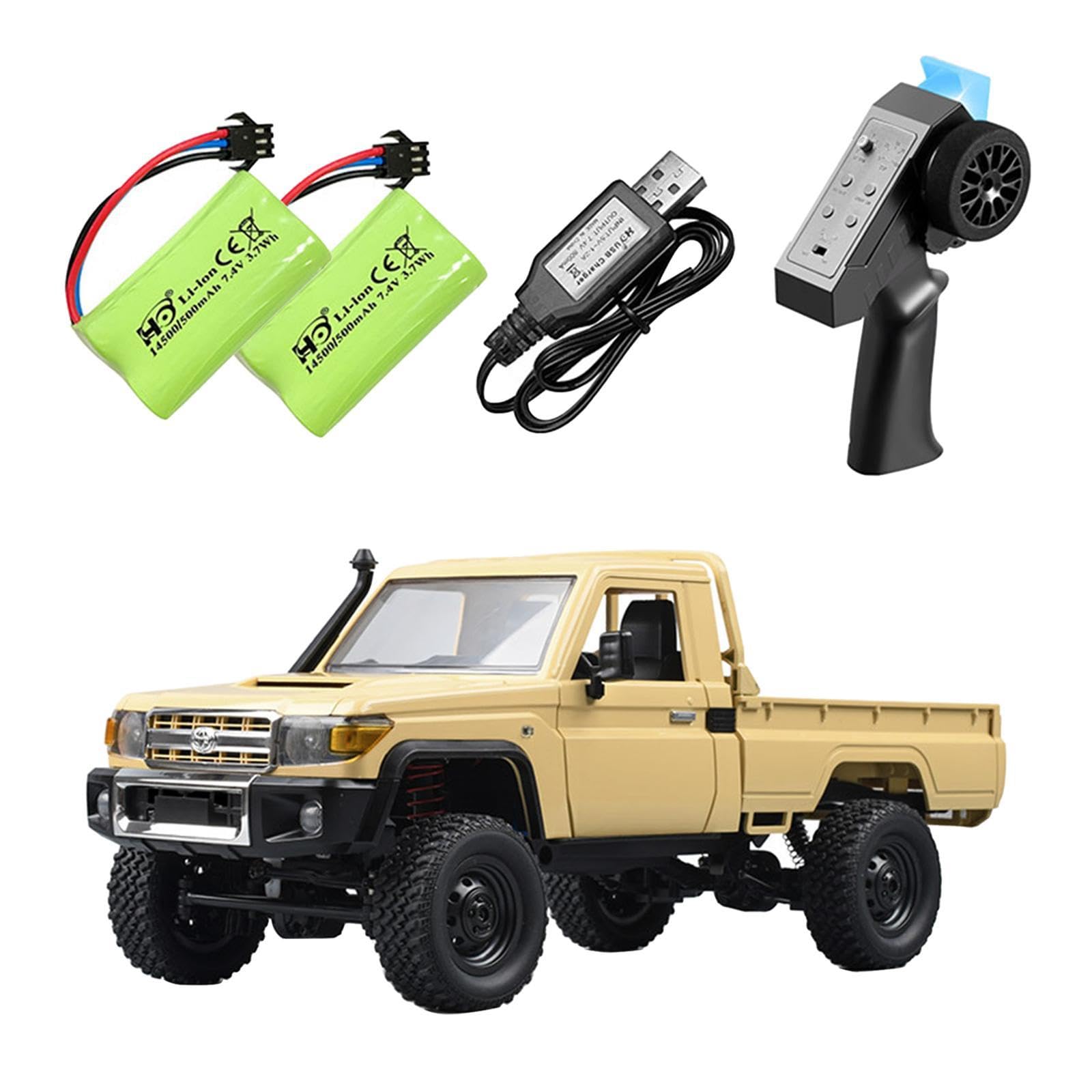 Coche Teledirigido Todoterreno a Escala 1:12 con Tracción, de Carga Desmontable Y Control Remoto para El Ocio Y El Juego Infantil, 2 baterías