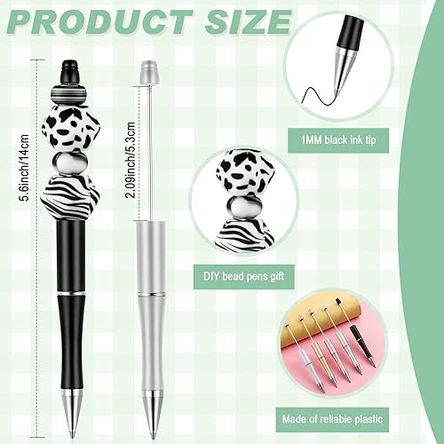 Miniatura 2 de Crtiin 50 bolígrafos de plástico con cuentas de tinta a granel, bolígrafos de bricolaje para hacer manualidades, regalos, suministros de oficina