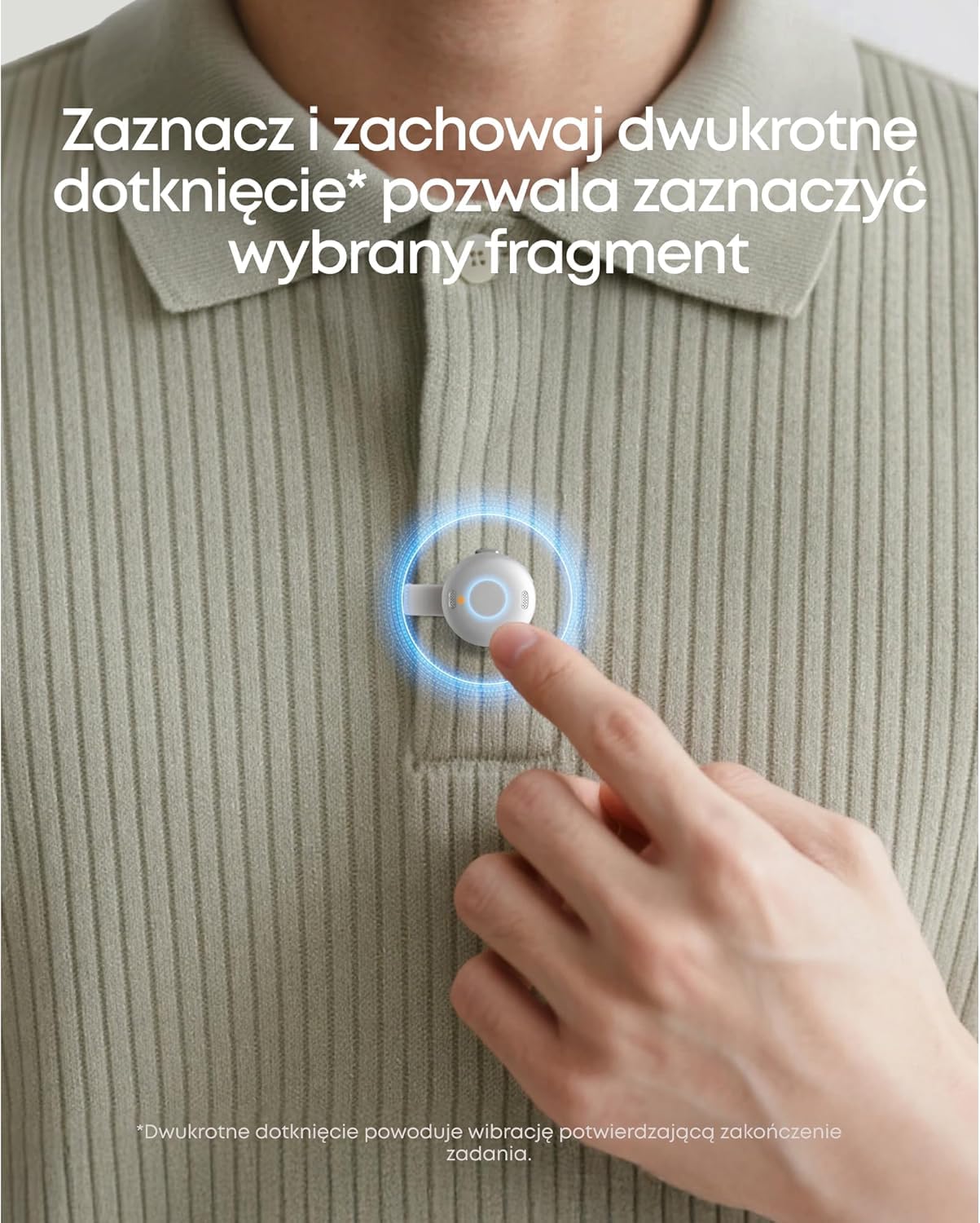 Przenośny dyktafon Anker soundcore Work (odnowiony) – AI transkrypcja, notatki, streszczenia, certyfikat MFi