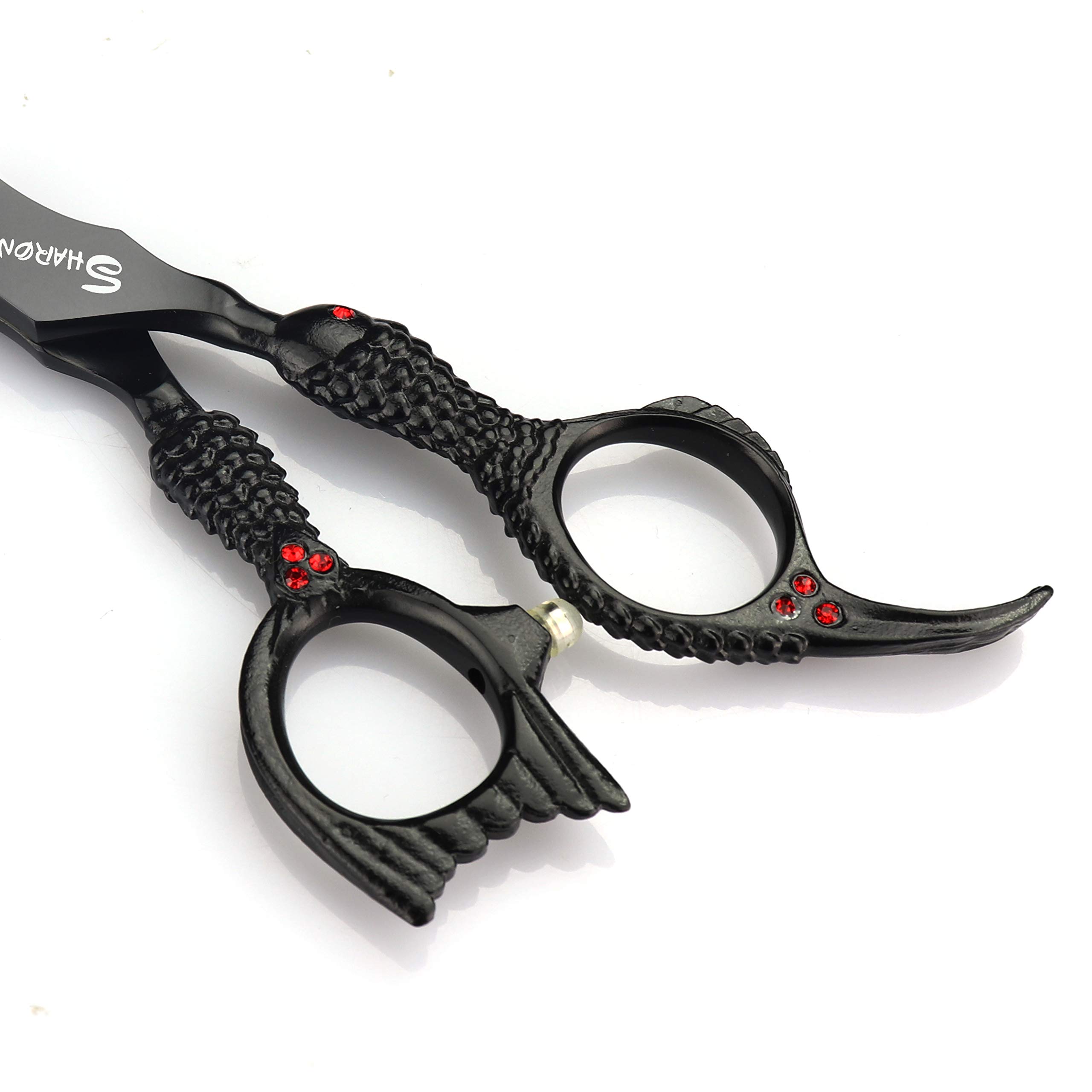 AXEMOORE professional hairdressing scissors Japan 440C hairdressing scissors black hair cutting scissors and thinning scissors (Cutting scissors)