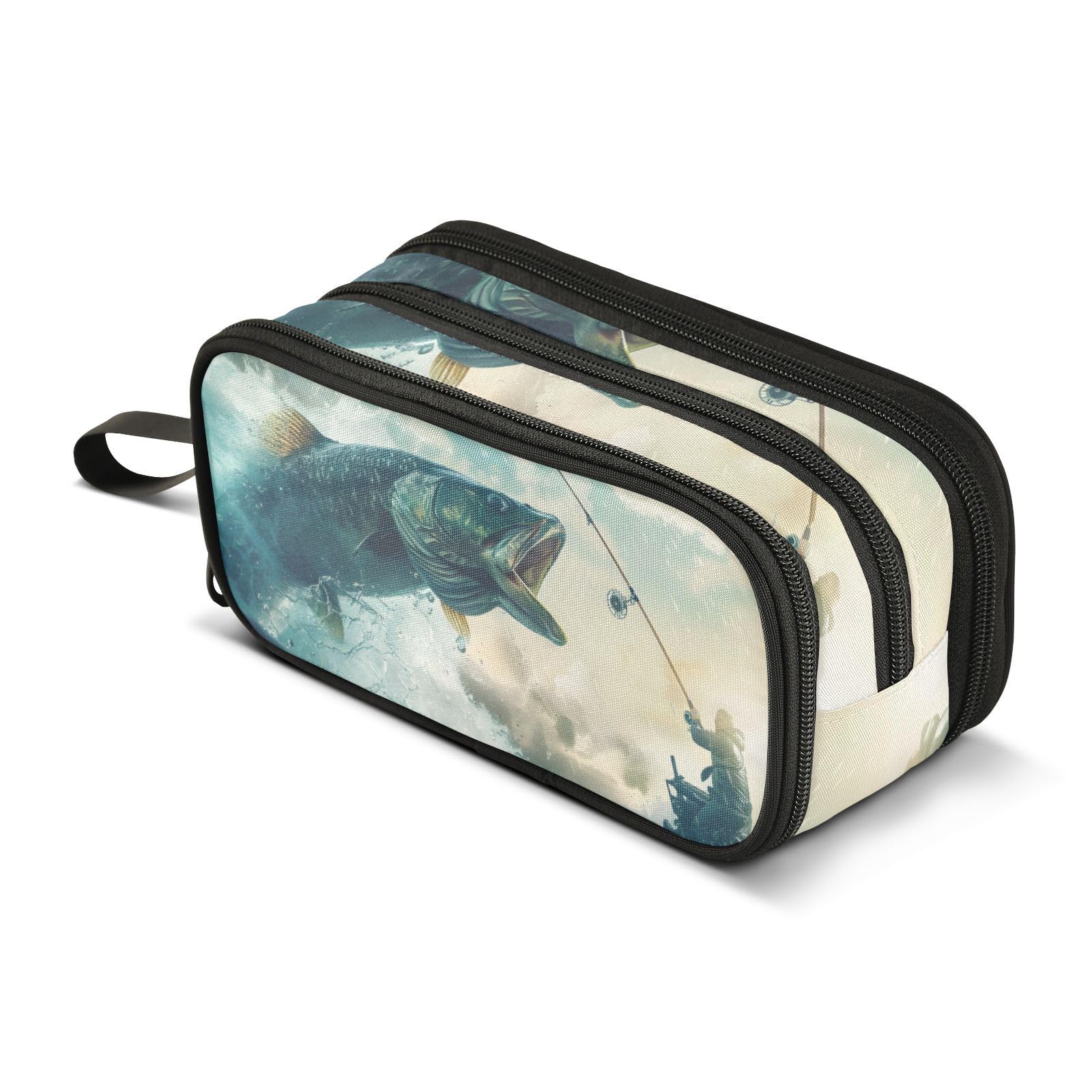 Go Fishing - Astuccio per matite per ragazzi e ragazze, grande astuccio con cerniera, grande capacità, per cancelleria, penne, organizer per bambini, adolescenti, adulti, scuola