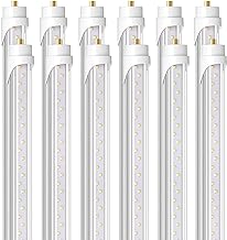 Barrina 8 Foot LED Bulbs, 44W 5500lm 6500K, Super Bright, T8 T10 T12 LED Tube Lights, FA8 Single Pin LED Lights, Clear Cover, 8 Foot LED Bulbs to Replace Fluorescent Light Bulbs (Pack of 12)