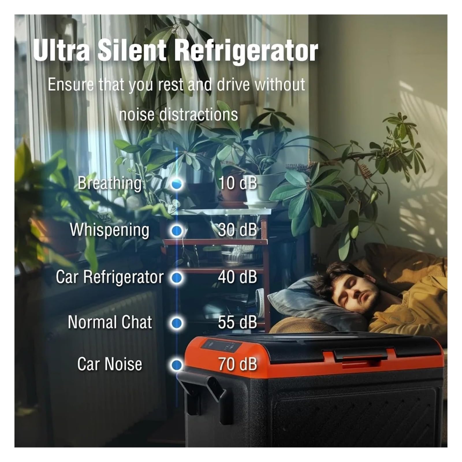 Refrigerador de 12 voltios, refrigerador for automóvil de una Sola Zona, súper Grande, de 61 Cuartos (58 L), Enfriador eléctrico con CC de 12/24 V, refrigerador portátil for automóvil