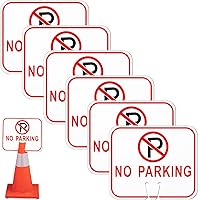 Vista 1 de Geetery 6 letreros de no estacionamiento, 12.6 x 10.4 pulgadas, conos de tráfico de no estacionamiento, doble impreso, impermeables, rojo y blanco