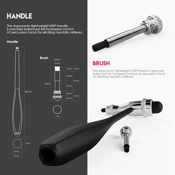 MDF Instruments Tromner Neurological Reflex Hammer with Built-in Brush and MDF LUMiNiX Illuminator Medical Professional Diagnostic Penlight