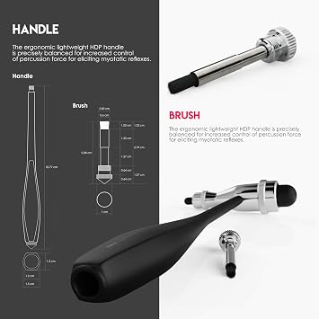 MDF Instruments Tromner Neurological Reflex Hammer with Built-in Brush and MDF LUMiNiX Illuminator Medical Professional Diagnostic Penlight
