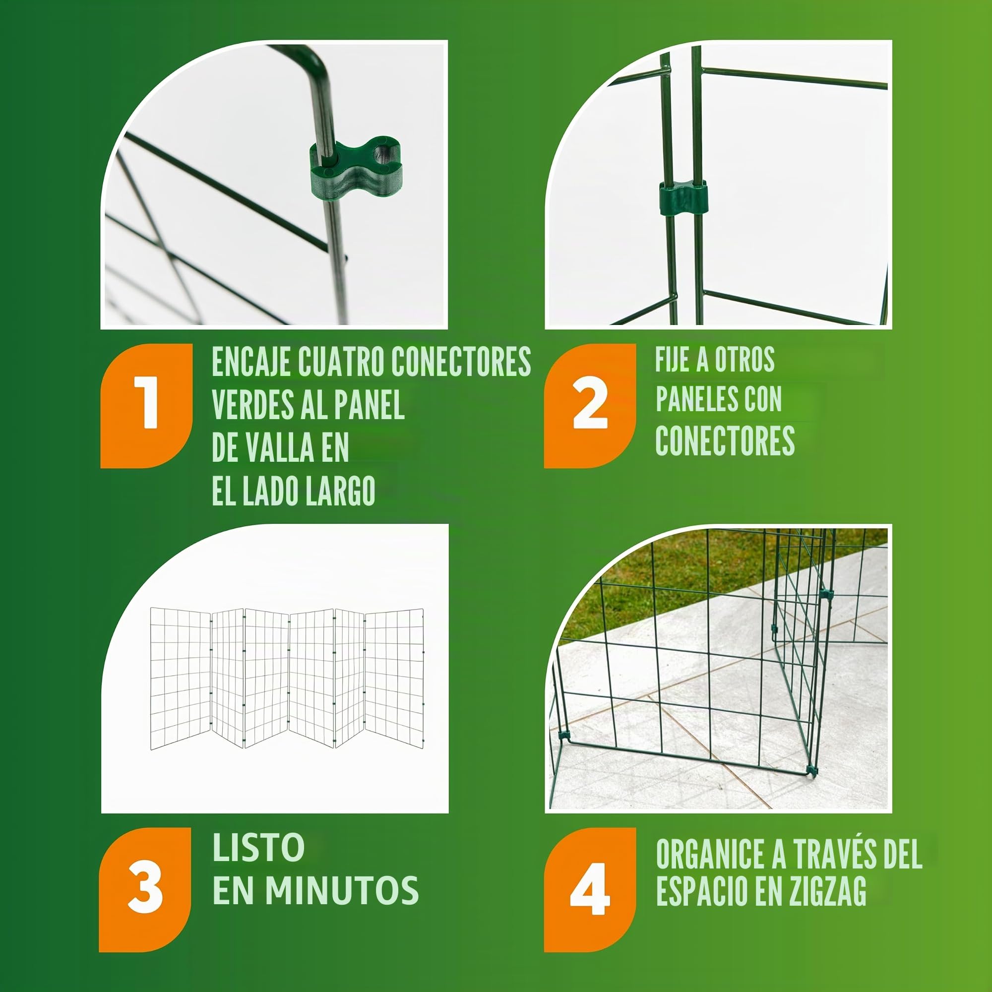 4.6m Vallas Para Perros: Barrera Para Perros - Parque Para Perros, Puertas Para Perros - Barrera Extensible Perros - Casa Para Perros - Perreras Exteriores - Jaulas Para Perros - Caseta Perro Exterior