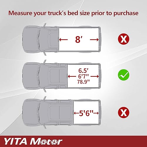 Miniatura 2 de YITAMOTOR Cubierta Tonneau Suave de Cuatro Pliegues para Cama de Camioneta Compatible con Ford F150 F-150 2015-2025, Cama Styleside de 6.5 pies