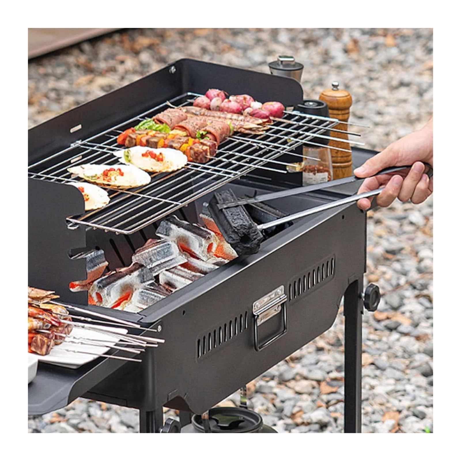 Griglia da Tavolo Barbecue da Campeggio Griglia a Carbone Portatile Pieghevole a for Esterni