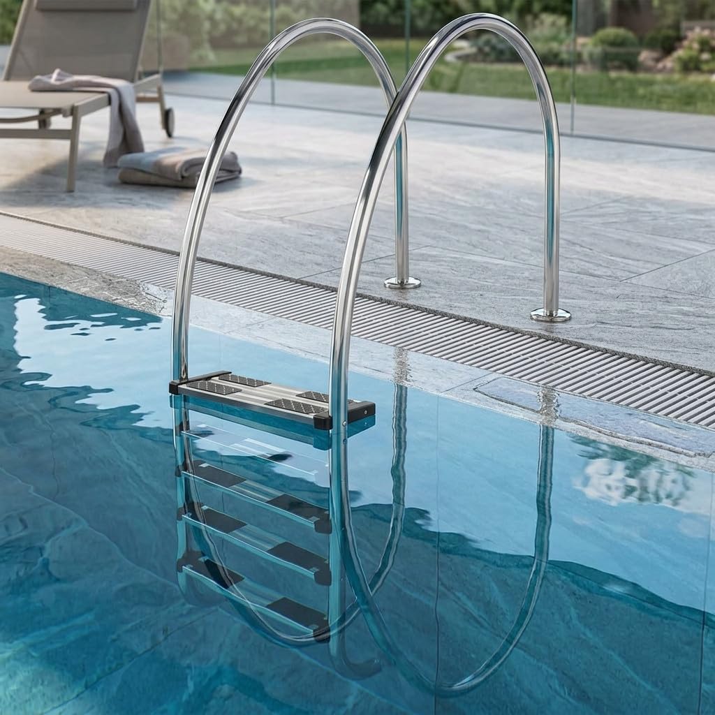 Suinga Échelle de piscine hors sol avec trop-plein - 2 marches