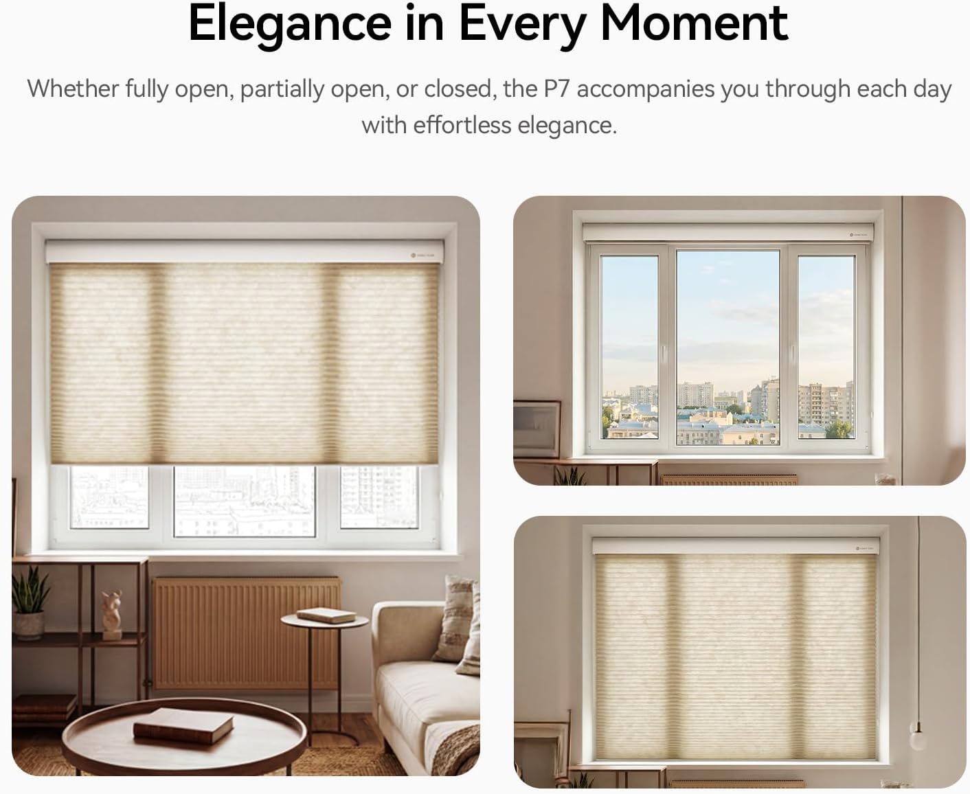 Motorized Matter Cellular Shades, Smart Honeycomb Blinds Work with Apple HomeKit, Alexa, Google Home, Custom Size Cordless Electric Blinds, No Hub Needed