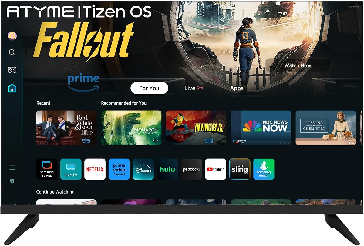 Smart TV LED HD de 32 pulgadas y 720p con tecnología Tizen Os, televisión WiFi, HDR 10, HDMI, Bluetooth, televisión de pantalla plana, 1 * USB 3 * HDMI 1 * VGA ARC de doble canal 8W