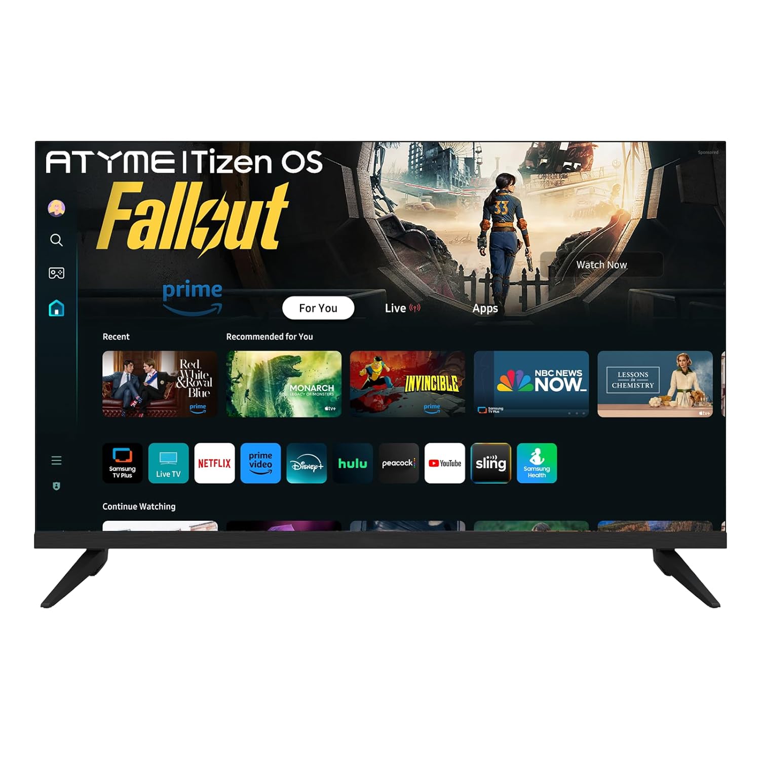 ATYME 32-inch 720p HD LED Smart TV Powered by Tizen Os WiFi Television HDR 10 HDMI Bluetooth Flat