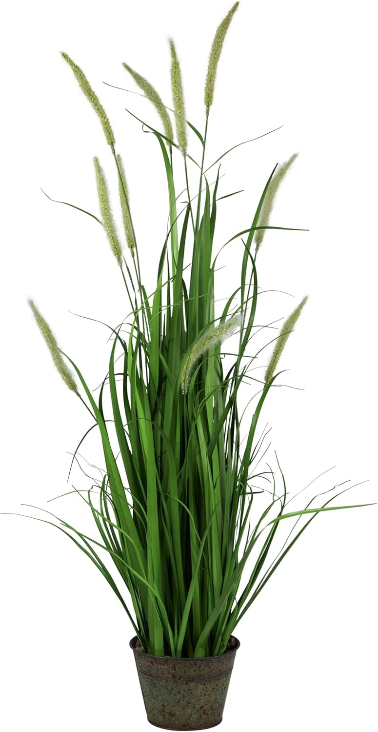 Northlight Potted Artificial Onion Grass Plant, 36", Green
