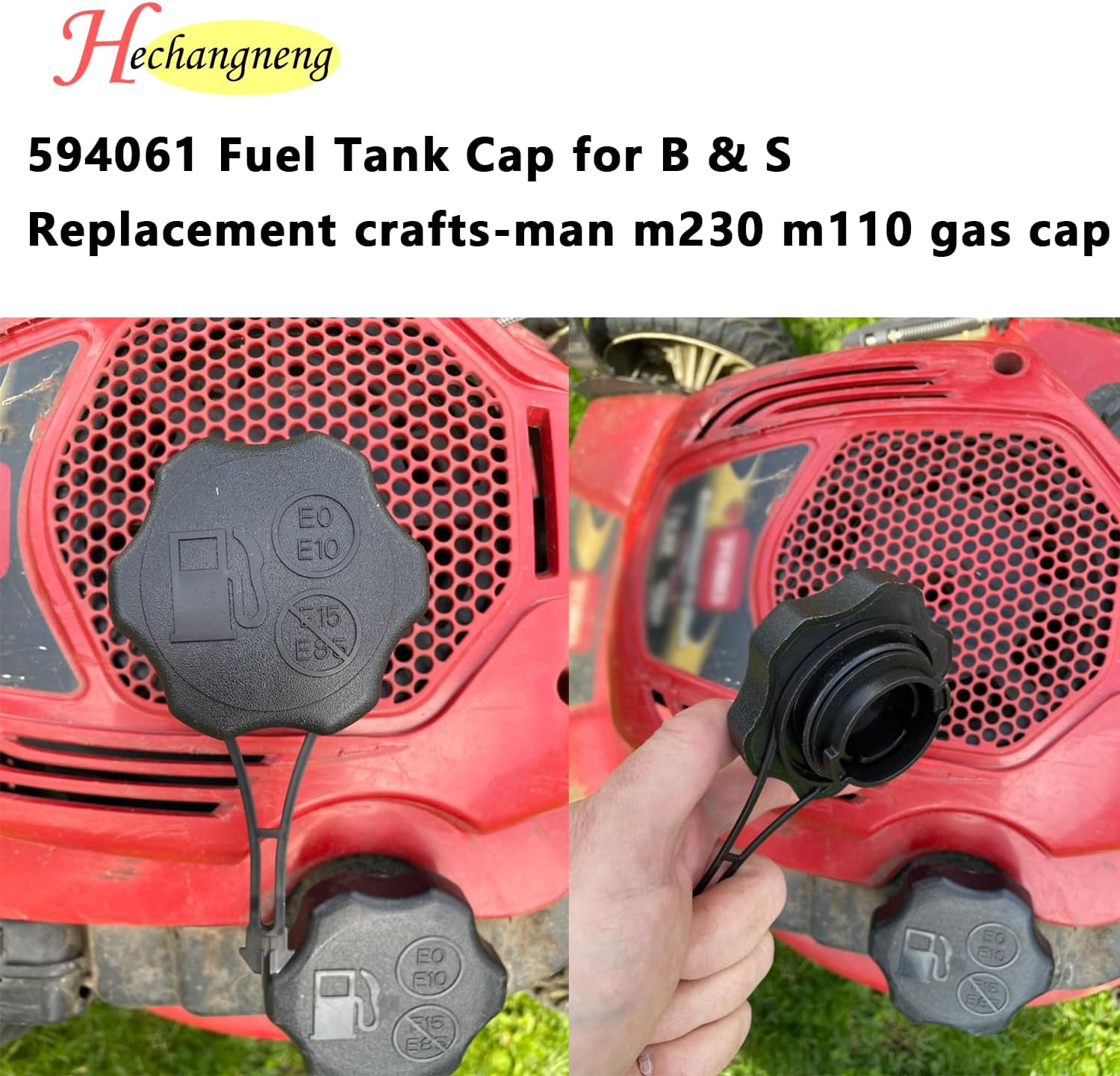 594061 Gas Cap Fit for Lawn Mower - Fuel Cap Compatible with B&S To-ro Craf-tsman Engines, Gas Tank Caps