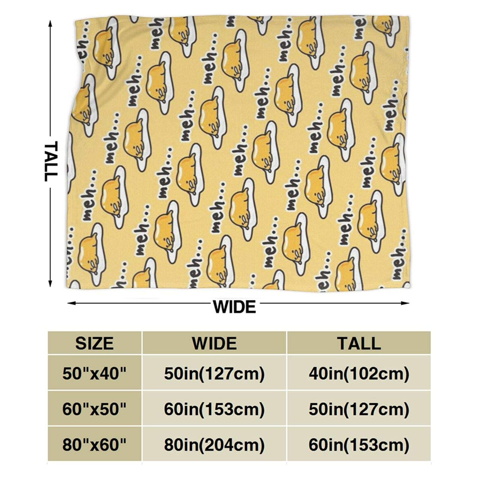 Couverture Gudetama En Flanelle Polaire - 125x100 Cm - Douce, Chaude, Résistante Au Boulochage