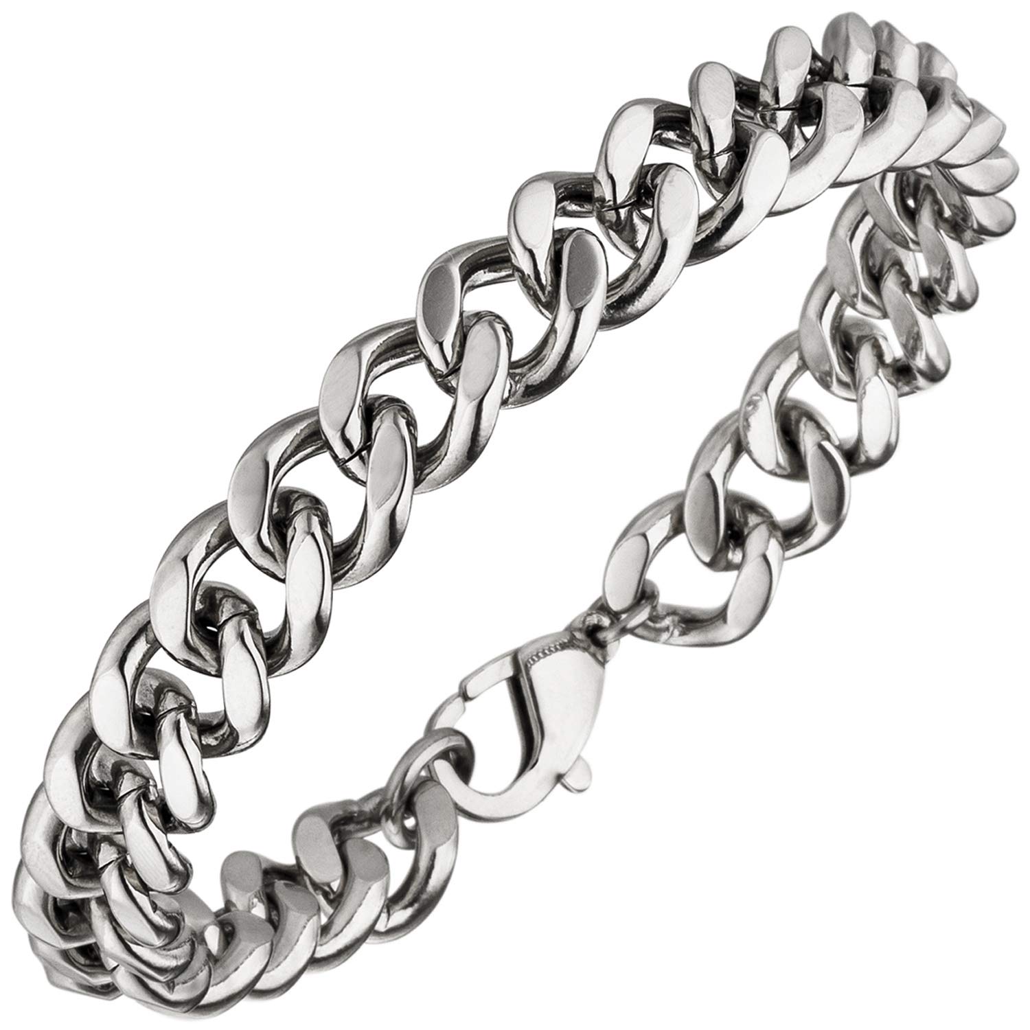 Jobo Herren Panzer-Armband aus Edelstahl 9,9 mm 21 cm
