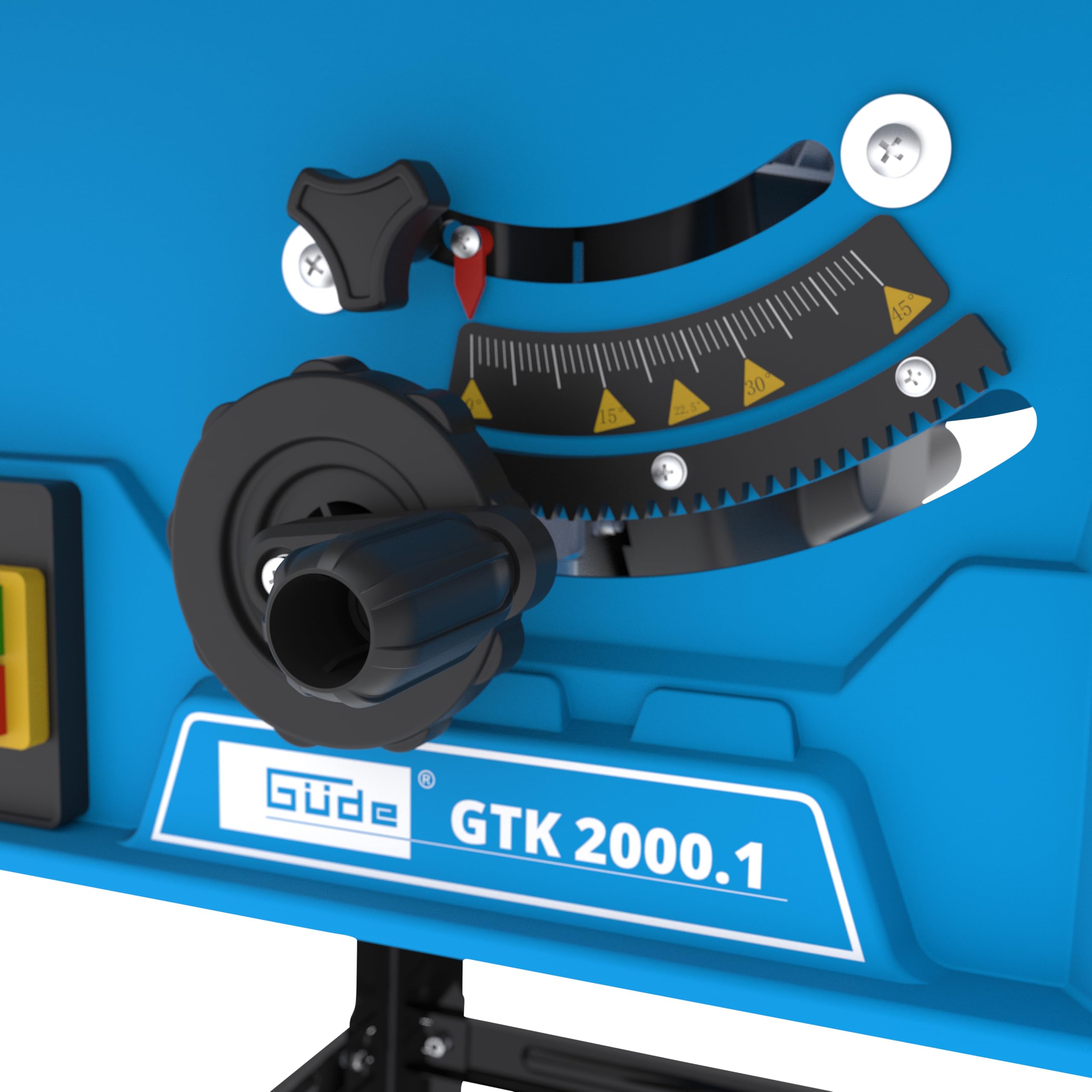 Güde GTK 2000.1 Tischkreissäge - 230 Volt, 2000 Watt, 4800 Umdrehungen pro Minute, Schnitthöhe 8,7 Zentimeter, 2 Stück Hartmetall-Sägeblätter 25 Zentimeter, Tisch 63 mal 54 Zentimeter, Absauganschluss
