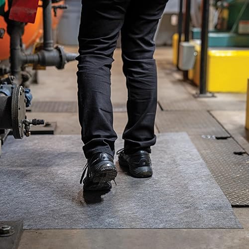 Miniatura 9 de PIG Grippy - Tapete de entrada industrial con respaldo adhesivo, tapete de 3 x 100 pies, color gris GRP36200-GY