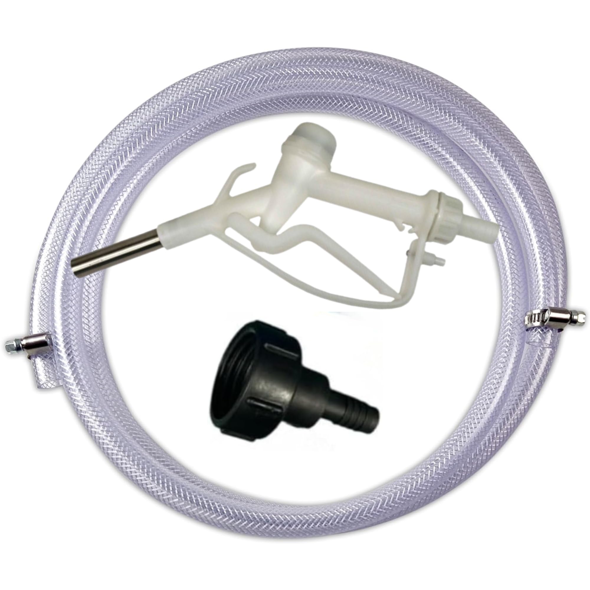 Mypurecore You At The Core Clear Mypurecore Ad-Blue/Diesel Fuel Kit With Ibc Tank Adapter – 3M Reinforced Hose And Clips, Corrosion-Resistant S60x6 Outlet – Ideal For Adblue, Antifreeze, Oil Dispensing
