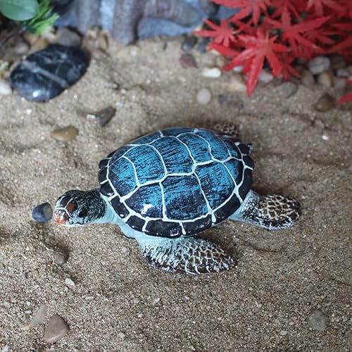 Miniatura 3 de Estatua de tortuga marina azul, estanque de jardín al aire libre, piscina, acuario, pecera, decoración de pecera, figura de escultura de tortuga de