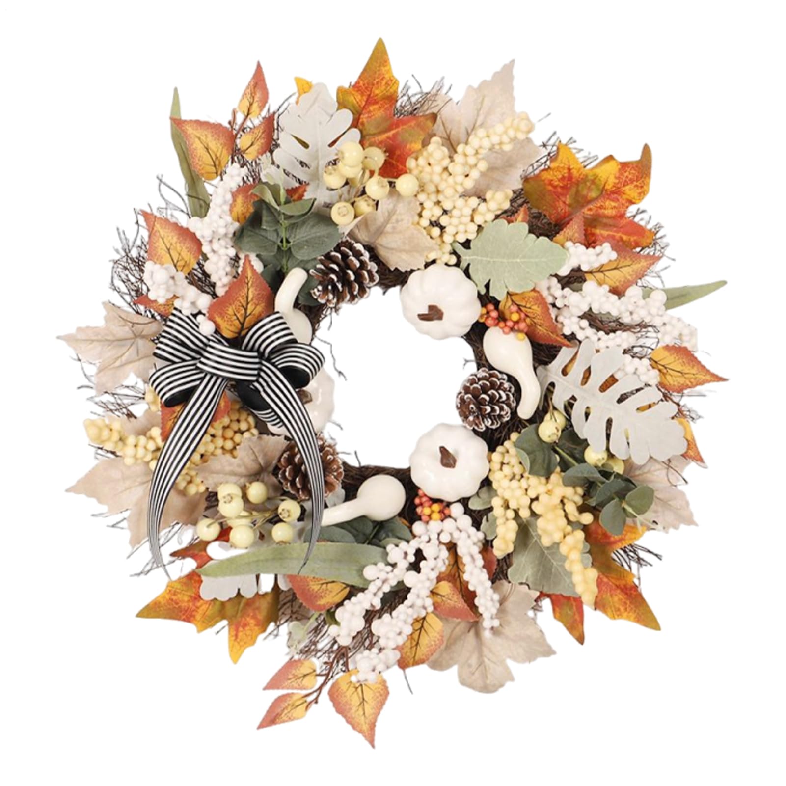 Couronne d'automne extérieure grand format pour sublimer une entrée sombre
