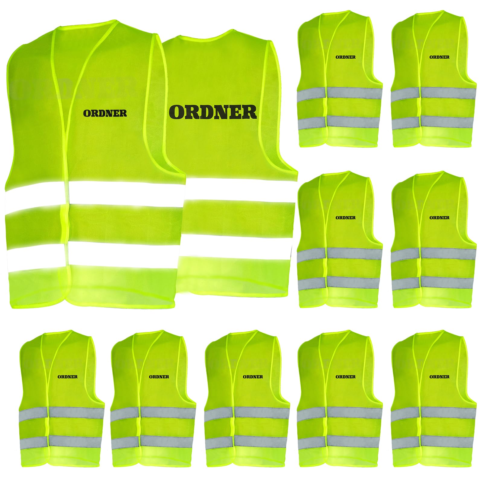 ORGA Warnweste Mit Reflexstreifen - Signalweste Für Arbeit Und Verkehr
