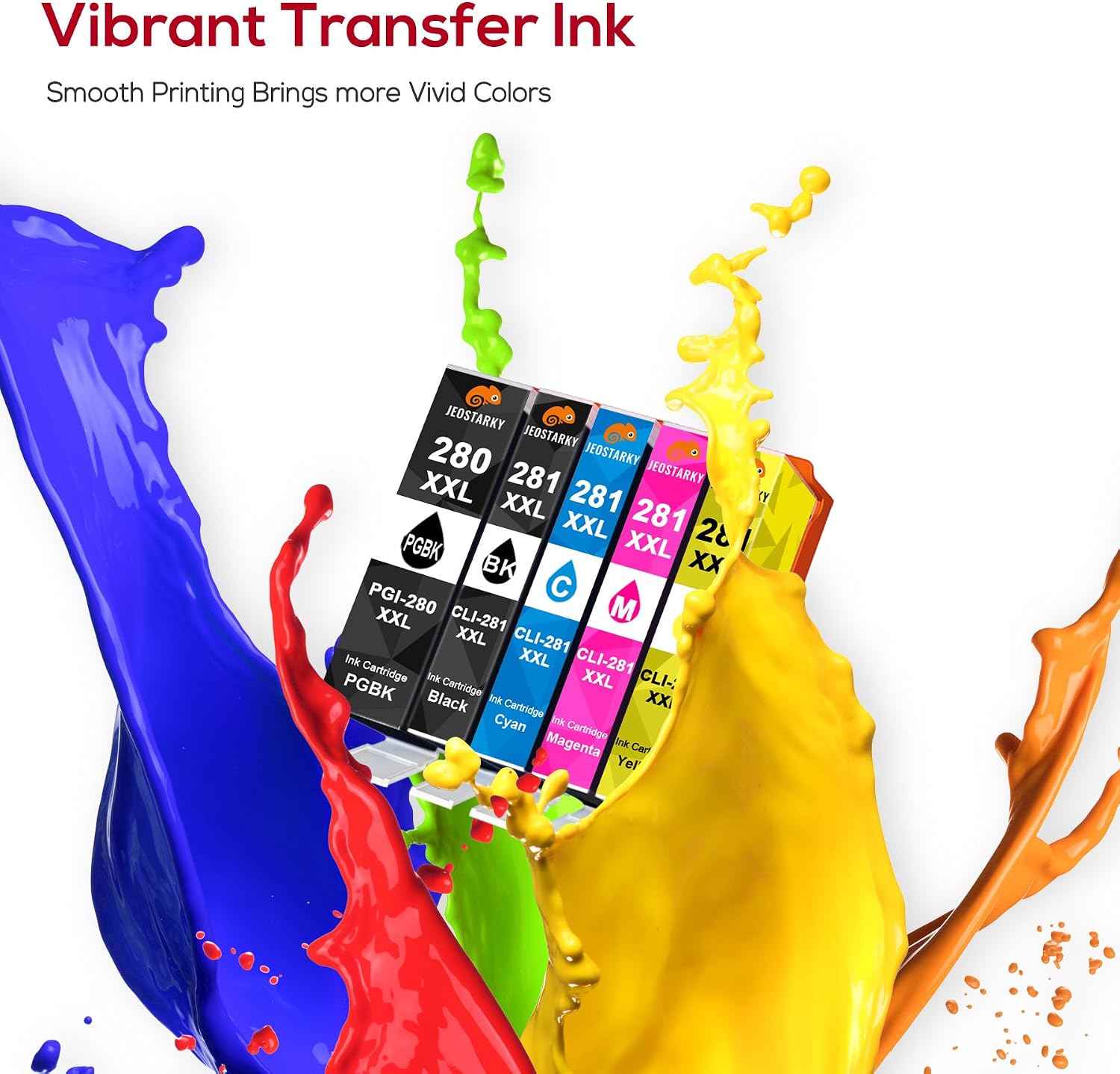 PGI-280XXL CLI-281XXL Compatible for Canon 280 281 Ink Cartridges Replacement for Canon TR8620a Ink Cartridges Works with TR8620a TR8520 TR8620 TS9120 TS702a TS9520a TS9521Ca (5 Pack)