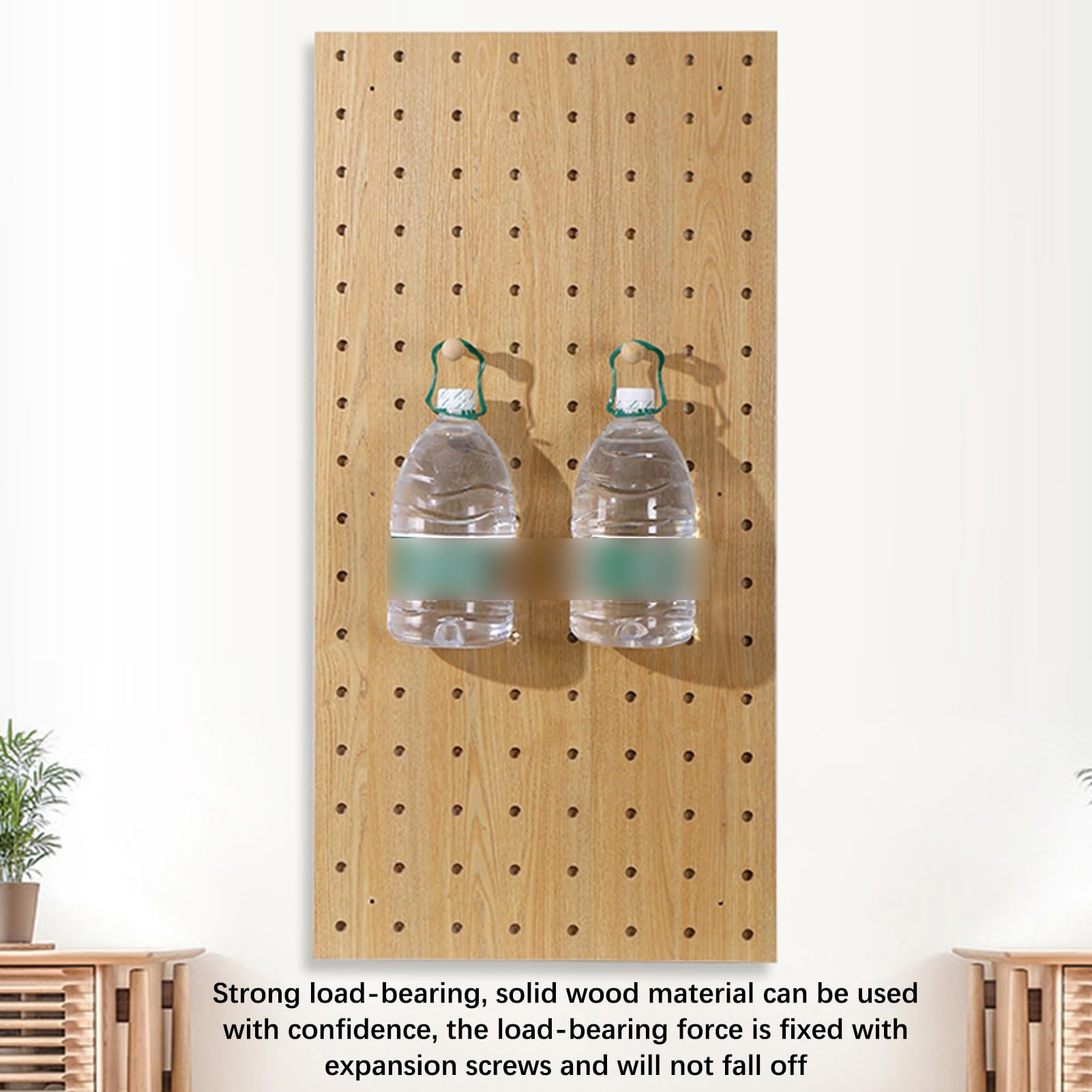 Stecktafel-Paneele, hölzerne Stecktafel-Wandpaneele, Stecktafel-Werkzeugaufbewahrungs-Wandorganisator, Heimwerker-, Garagen-, Küchen-, Werkbank-Stecktafelregale, Einzelhandel, Grau - 40 x 50 cm (Weiß