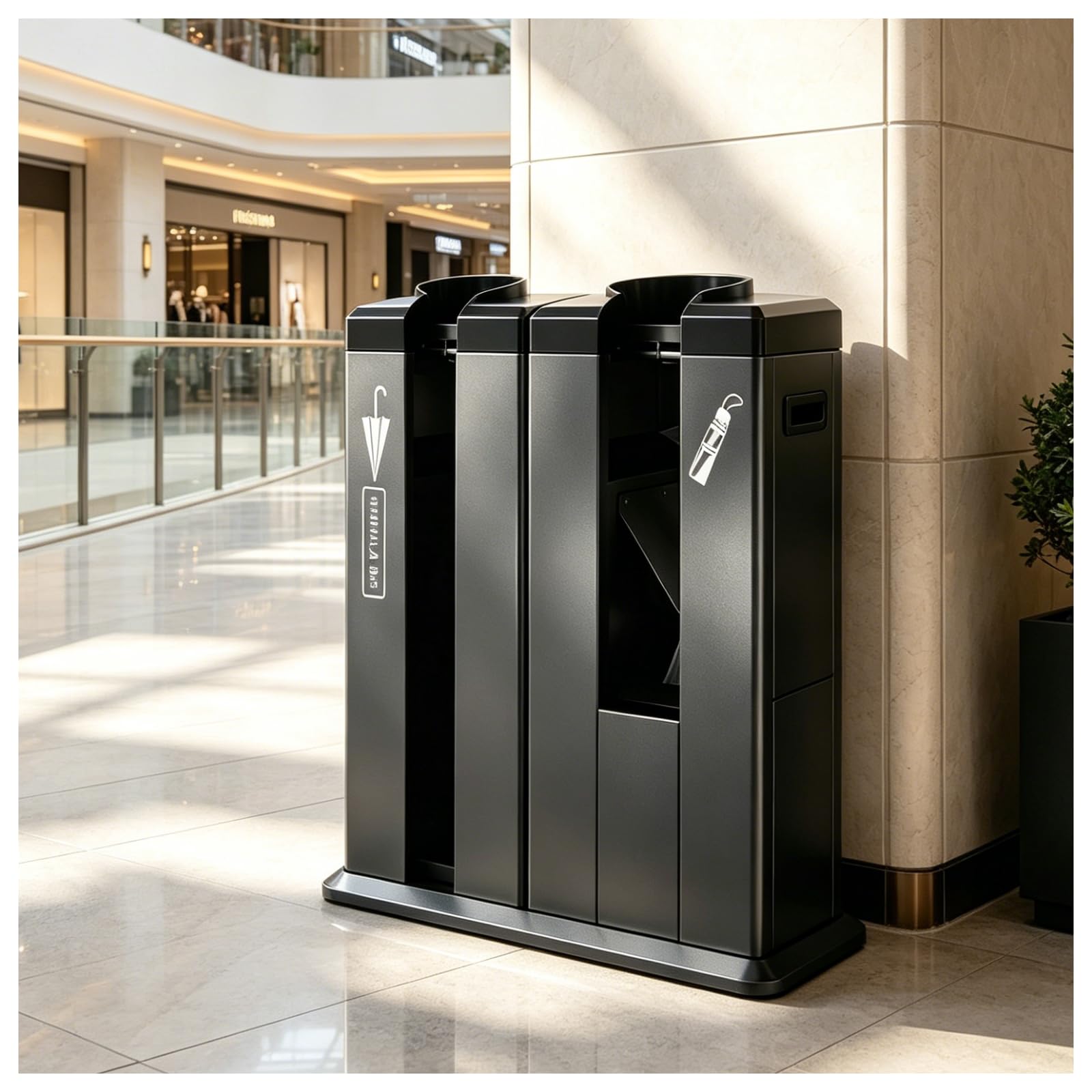 KUSOLE Automatic wet umbrella packaging machine, umbrella bag dispenser stand Black