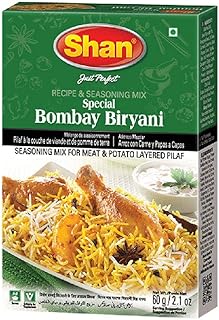 Shan Bombay Biryani Recipe & Seasoning Mix, 2.11 oz (60g) – Authentic Indian Spice Powder for Chicken, Meat, and Potato Layered Pilaf – No Preservatives | Airtight Packaging for Freshness